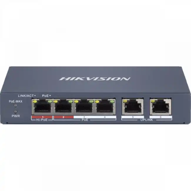 Коммутатор Hikvision DS-3E1106HP-EI (100 Base-TX (100 мбит/с))