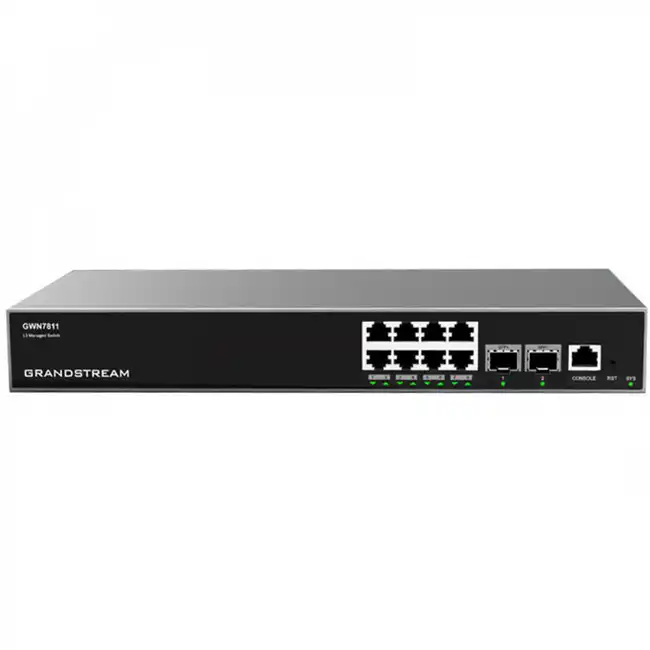 Коммутатор Grandstream GWN7811 (1000 Base-T (1000 мбит/с), 2 SFP порта)