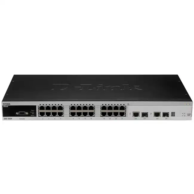 Коммутатор D-link DES-3528_RFB/A3 (100 Base-T (100 мбит/с), 2 SFP порта)