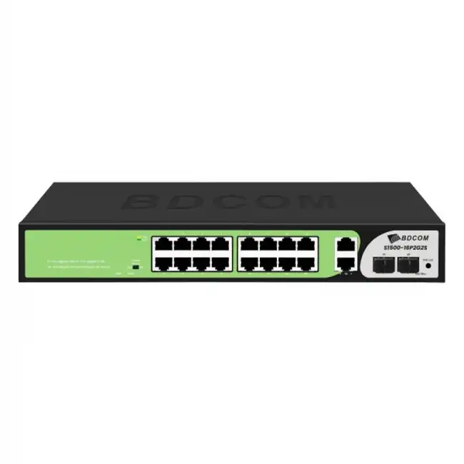 Коммутатор BDCOM S1500-16P2G2S (1000 Base-T (1000 мбит/с), 2 SFP порта)