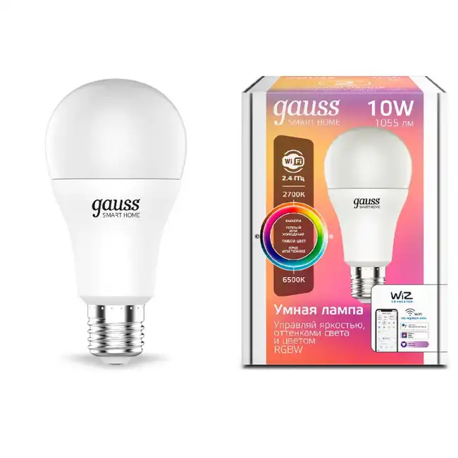 Gauss IoT Smart Home E27 10Вт 1055lm Wi-Fi 1180112