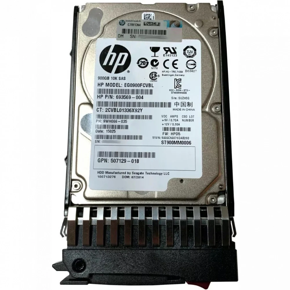 Серверный жесткий диск HPE 900GB SAS 6G 10K SFF 619291-B21 HDD, 2,5 SFF, 900 ГБ, SAS
