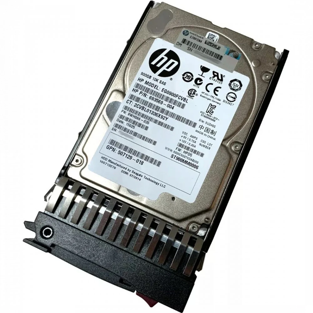 Серверный жесткий диск HPE 900GB SAS 6G 10K SFF 619291-B21 HDD, 2,5 SFF, 900 ГБ, SAS