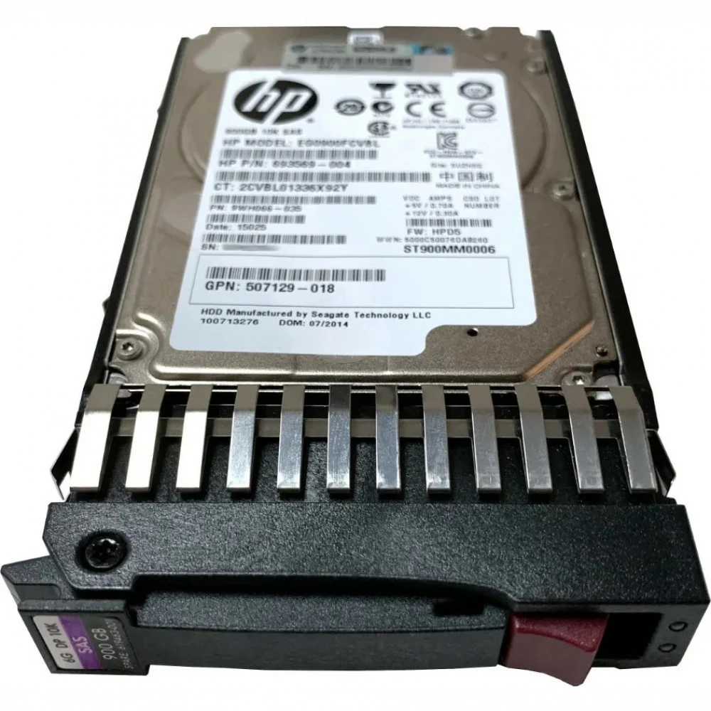 Серверный жесткий диск HPE 900GB SAS 6G 10K SFF 619291-B21 HDD, 2,5 SFF, 900 ГБ, SAS