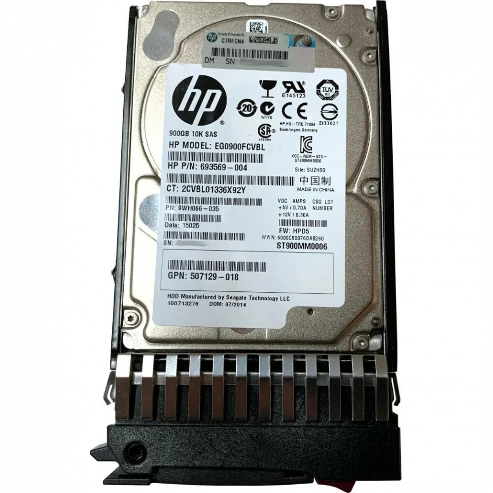 Серверный жесткий диск HPE 900GB SAS 6G 10K SFF 619291-B21 HDD, 2,5 SFF, 900 ГБ, SAS
