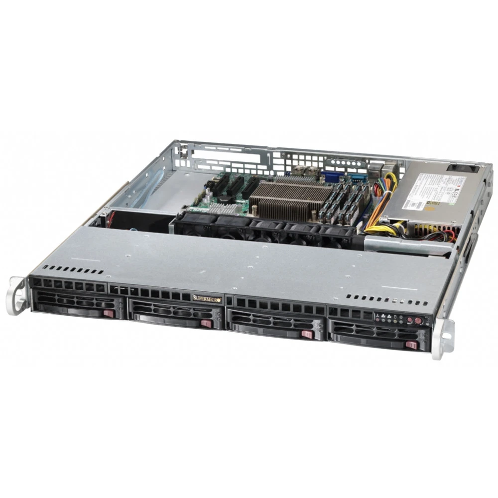 Сервер Supermicro CSE-813MFTQC-505CB/X11SPL-F SMR0124 1U Rack, Xeon Silver 4112, 2600 МГц, 4, 8.25, 1 x 16 ГБ, LFF 3.5"