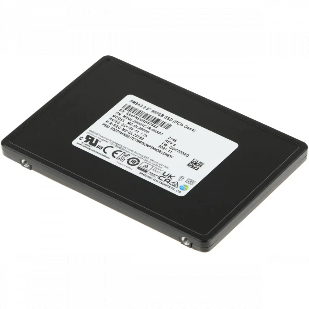 Серверный жесткий диск Samsung PM9A3 2.5" 960GB SSD MZQL2960HCJR-00A07 SSD, 2,5 SFF, 960 ГБ, NVMe