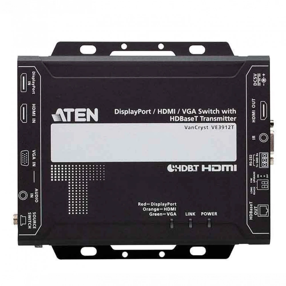 Сетевое устройство ATEN DisplayPort / HDMI / VGA Switch with HDBaseT Transmitter VE3912T-AT-G Трансмиттер