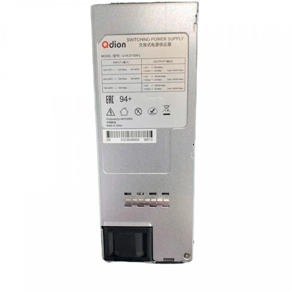 Серверный блок питания ASPower U1A-D1300-L 1U, 1300 Вт