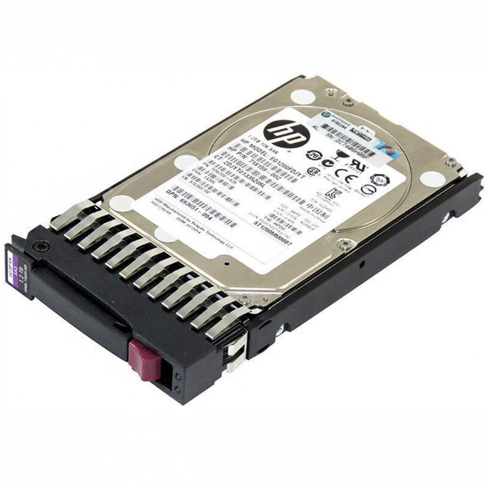 Серверный жесткий диск HPE 1.2TB 2.5-inch SFF SAS 6Gb/s 10K RPM 718159-002 HDD, 2,5 SFF, 1.2 ТБ, SAS