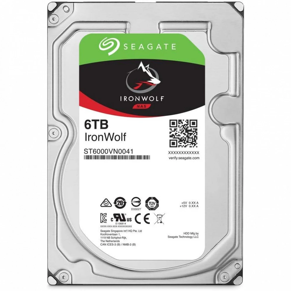 Серверный жесткий диск Seagate IronWolf NAS ST6000VN006 HDD, 3,5 LFF, 6 ТБ, SATA