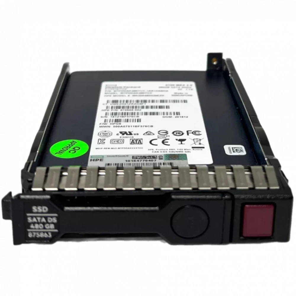 Серверный жесткий диск HPE 480GB SATA 6G SFF 875470-B21 SSD, 2,5 SFF, 480 ГБ, SATA