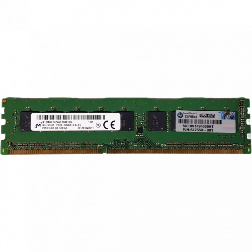 Серверная оперативная память ОЗУ HPE 8GB (1x8GB) Dual Rank x8 PC3L-10600E (DDR3-1333) Unbuffered CAS-9 Low Voltage Memory Kit 647909-B21 8 ГБ, DDR3