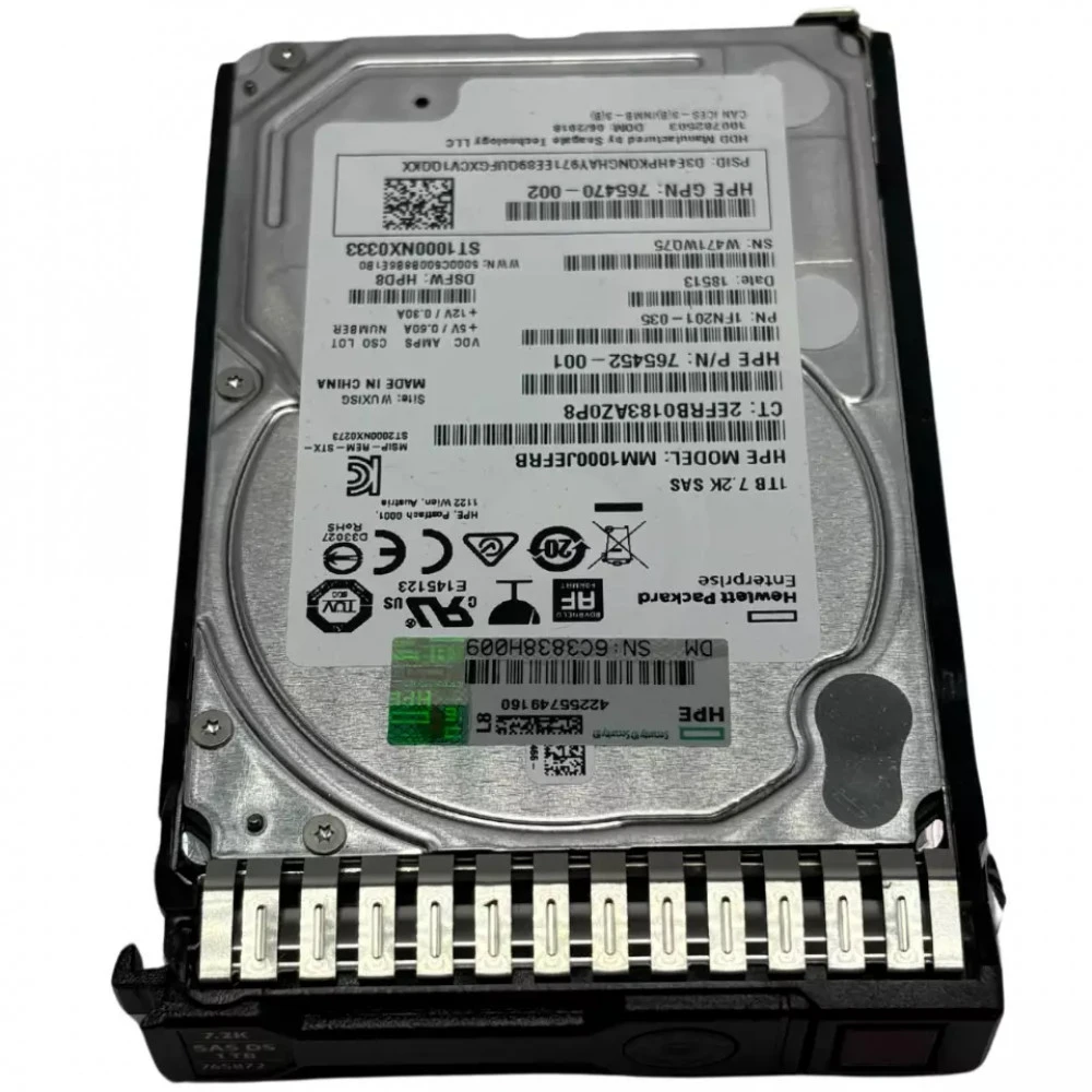 Серверный жесткий диск HPE 1TB 12G SAS 7.2K rpm SFF 765464-B21 HDD, 2,5 SFF, 1 ТБ, SAS