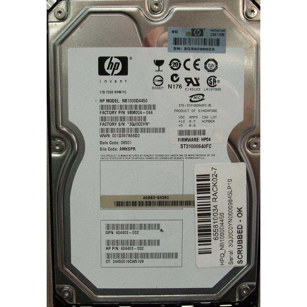 Серверный жесткий диск HPE 1 ТБ AG883A HDD, 3,5 LFF, 1 ТБ, SATA