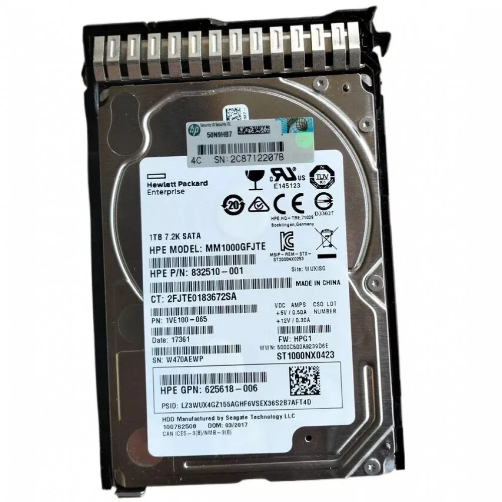 Серверный жесткий диск HPE 1TB SATA 6G 7.2K SFF 655710-B21 HDD, 2,5 SFF, 1 ТБ, SATA