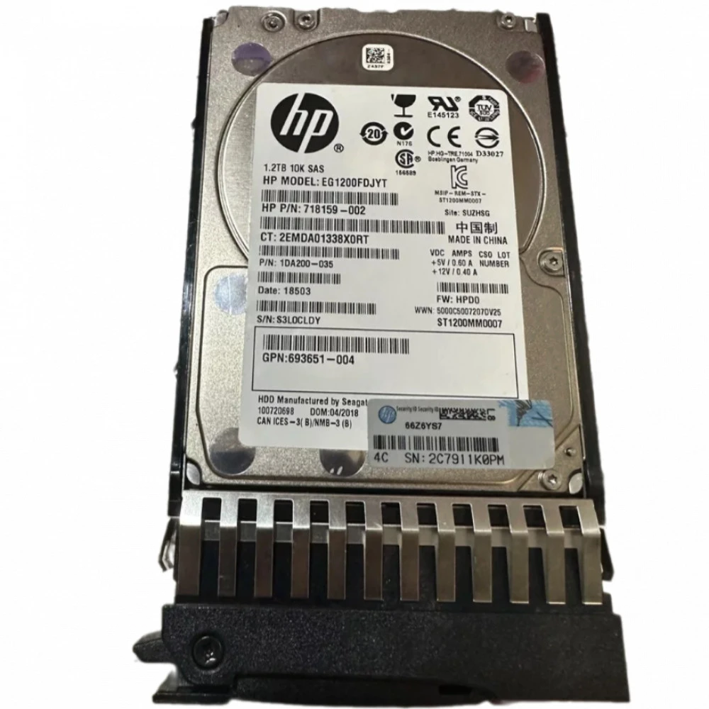 Серверный жесткий диск HPE 1.2TB SAS 10K SFF 693648-B21 HDD, 2,5 SFF, 1.2 ТБ, SAS