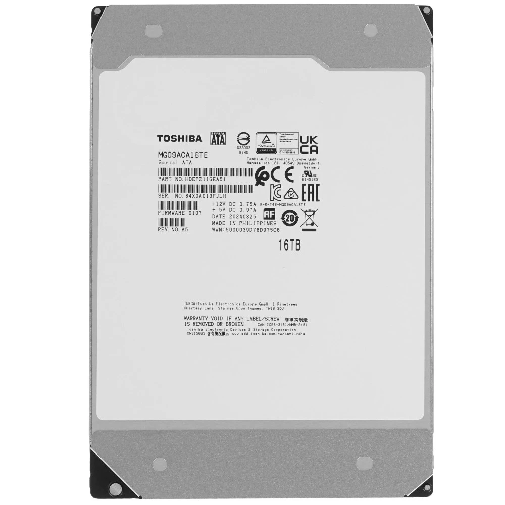 Серверный жесткий диск Toshiba MG09 MG09ACA16TE HDD, 3,5 LFF, 16 ТБ, SATA