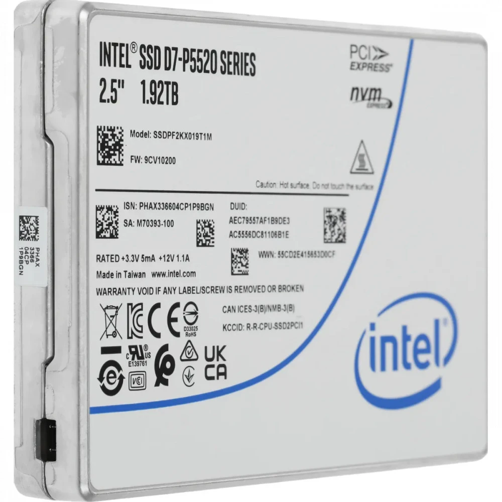 Серверный жесткий диск Intel SSDPF2KX019T1 SSD, 2,5 SFF, 1.92 ТБ, NVMe