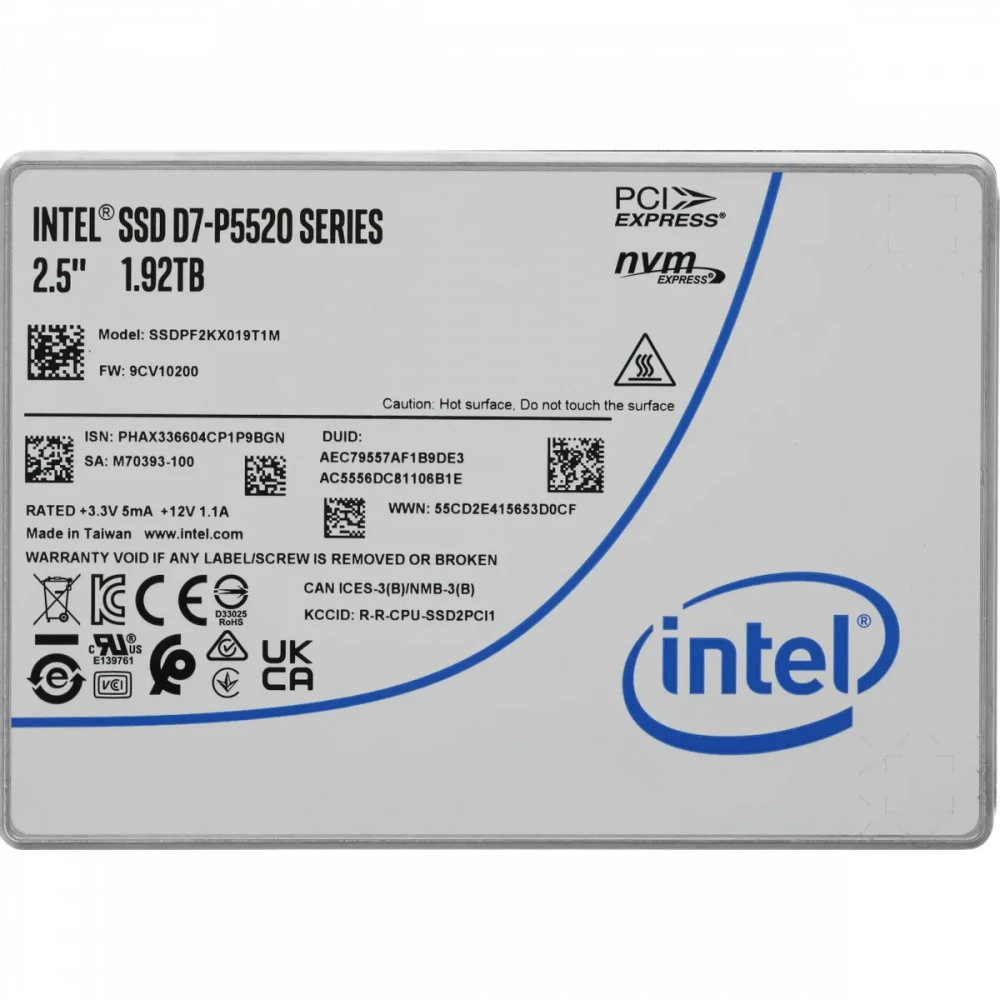 Серверный жесткий диск Intel SSDPF2KX019T1 SSD, 2,5 SFF, 1.92 ТБ, NVMe