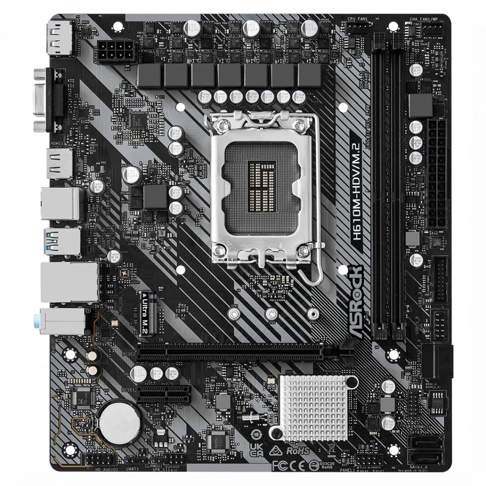 Материнская плата ASRock H610M-HDV/M.2 R2.0 DDR4 Micro-ATX, LGA 1700