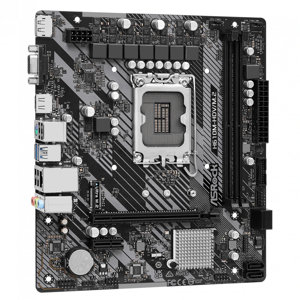 Материнская плата ASRock H610M-HDV/M.2 R2.0 DDR4 Micro-ATX, LGA 1700