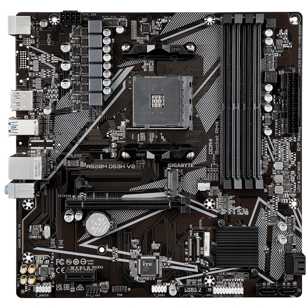 Материнская плата Gigabyte A520M DS3H V2 rev.1.1 Micro-ATX, AMD AM4