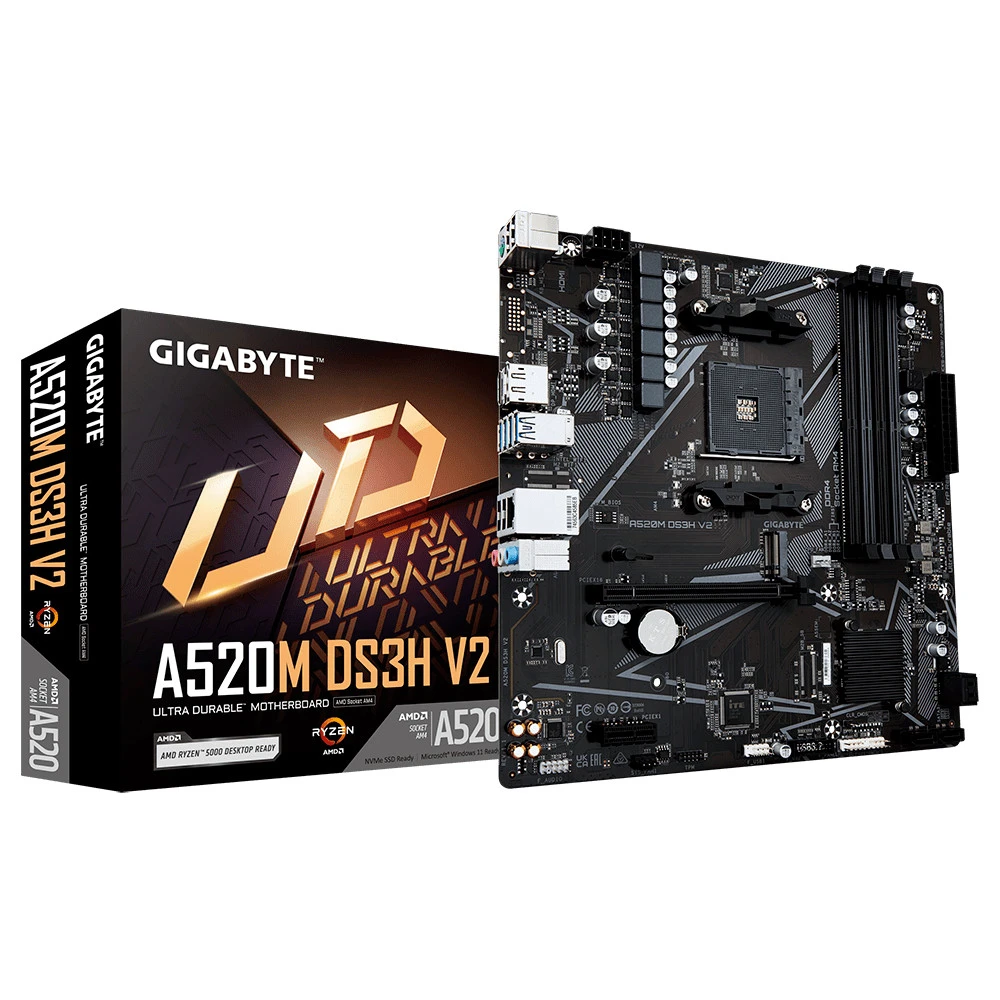 Материнская плата Gigabyte A520M DS3H V2 rev.1.1 Micro-ATX, AMD AM4