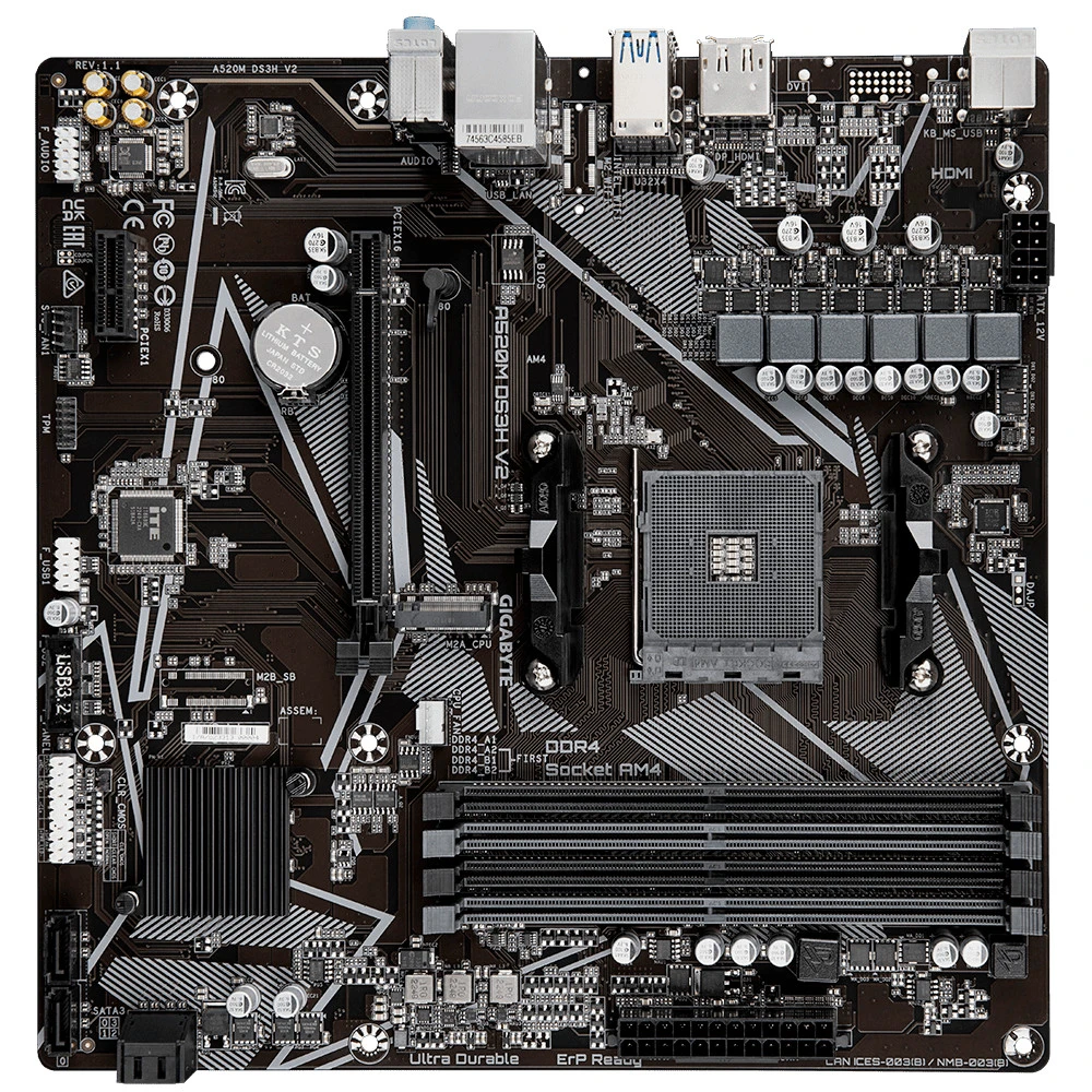 Материнская плата Gigabyte A520M DS3H V2 rev.1.1 Micro-ATX, AMD AM4