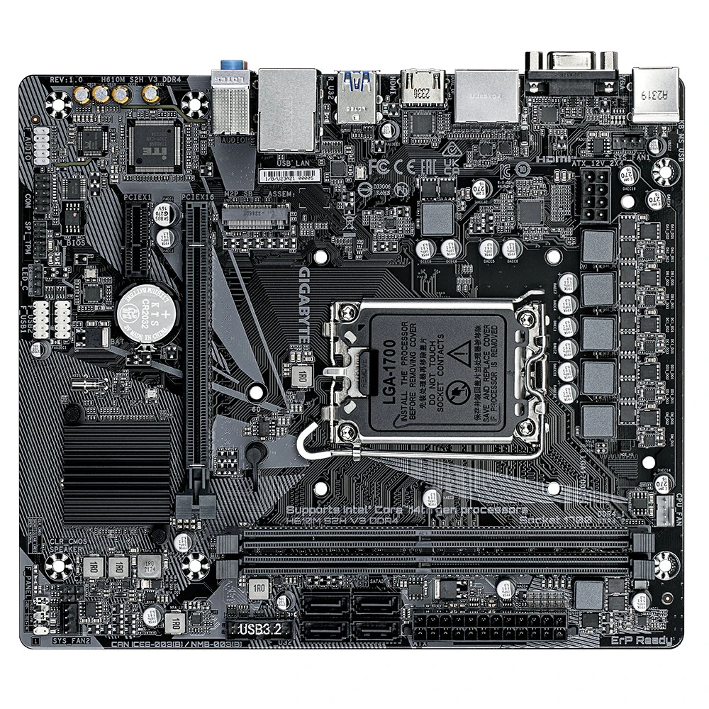 Материнская плата Gigabyte H610M S2H V3 DDR4 rev. 1.0 Micro-ATX, LGA 1700