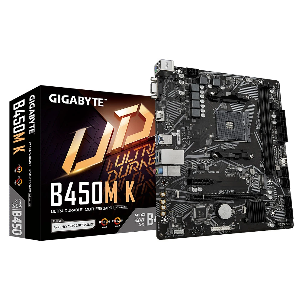 Материнская плата Gigabyte B450M K DDR4 rev.2.0 Micro-ATX, AMD AM4