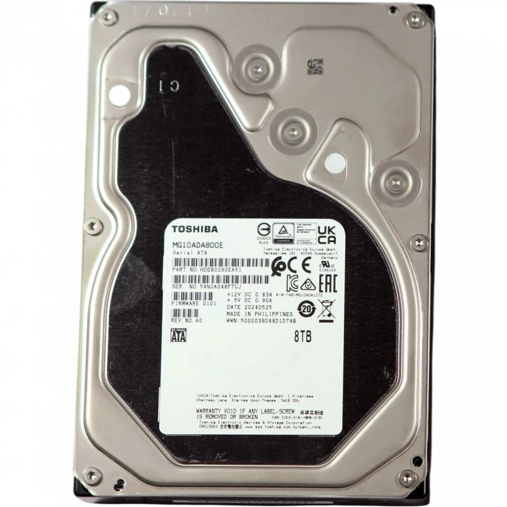 Серверный жесткий диск Toshiba 8Tb SATA-III Toshiba (MG10ADA800E) MG10SDA800E HDD, 3,5 LFF, 8 ТБ, SAS