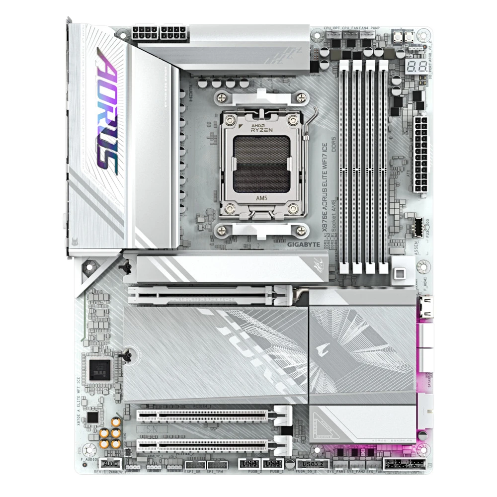 Материнская плата Gigabyte X870E Aorus Elite WIFI7 Ice rev. 1.2 ATX, AMD AM5