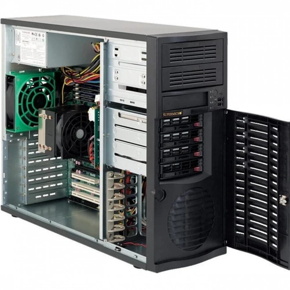 Сервер Supermicro CSE-733TQ-668BK/X11SCL-F MT7332236-001 Tower, Xeon E-2236, 3400 МГц, 6, 12, 1 x 16 ГБ, LFF 3.5", 2x 480 ГБ