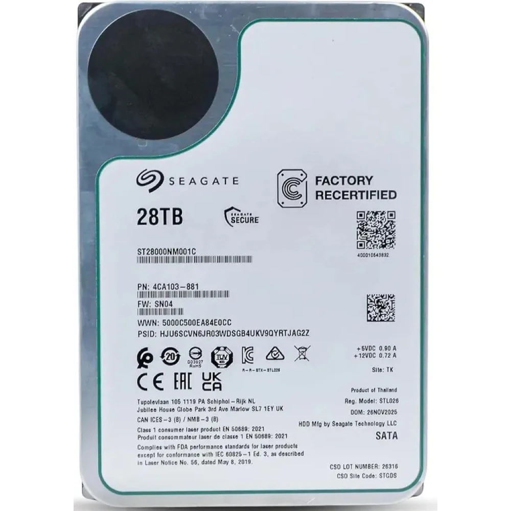 Серверный жесткий диск Seagate Exos ST28000NM001C HDD, 3,5 LFF, 28 ТБ, SATA