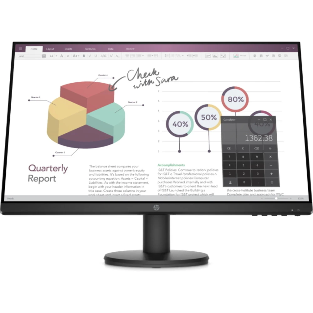 Монитор HP P24v G4 9TT78AA 23.8 ", IPS, Full HD 1920x1080 (16:9), 60 Гц
