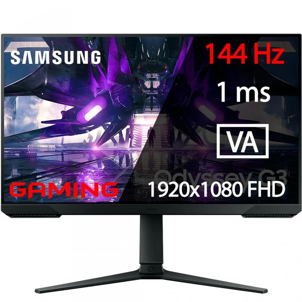 Монитор Samsung Odyssey G3 LS27AG302NIXCI 27 ", VA, Full HD 1920x1080 (16:9), 144 Гц