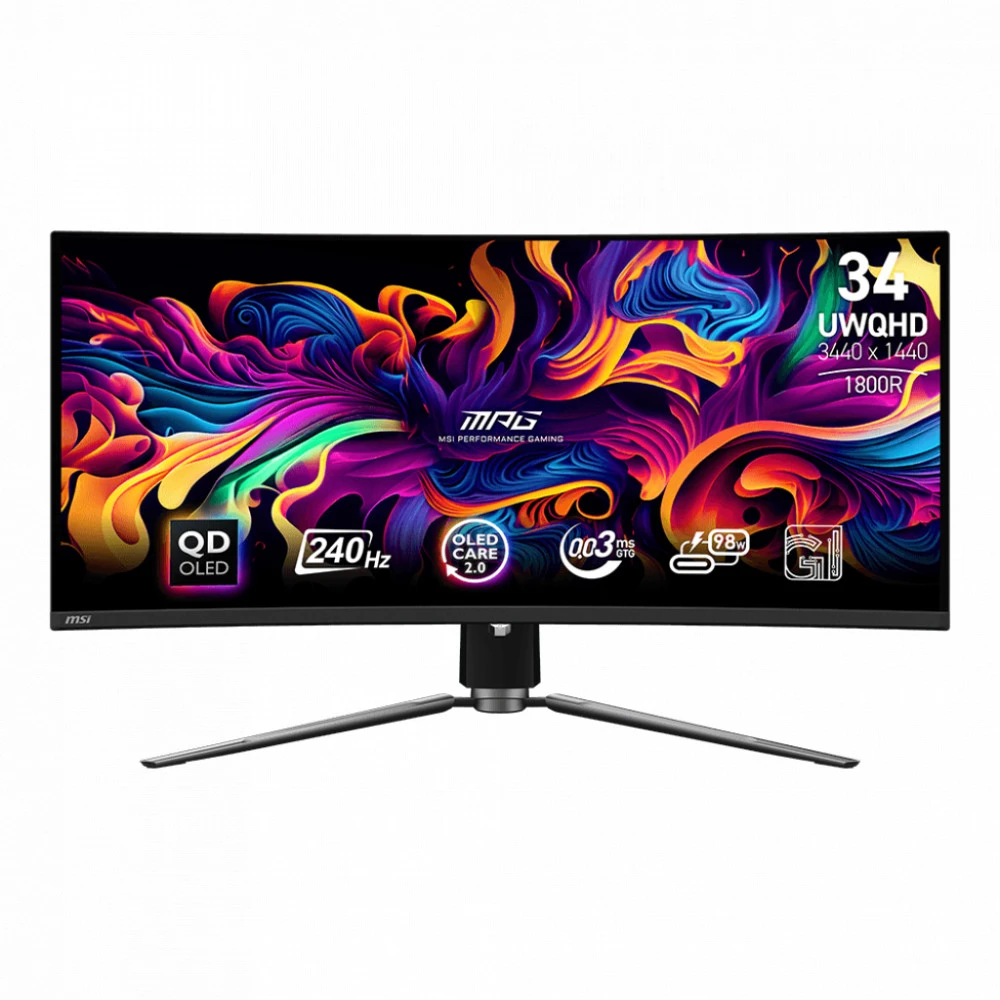 Монитор MSI MPG 341CQPX MPG 341CQPX QD-OLED 34 ", QD-OLED, Ultra-Wide QHD 3440x1440 (21:9), 240 Гц