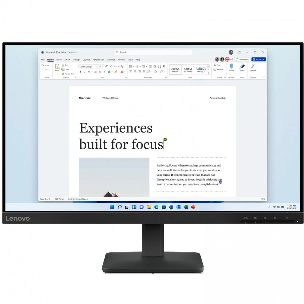 Монитор Lenovo L24-4e 68C2KAC1EU 23.8 ", IPS, Full HD 1920x1080 (16:9), 100 Гц