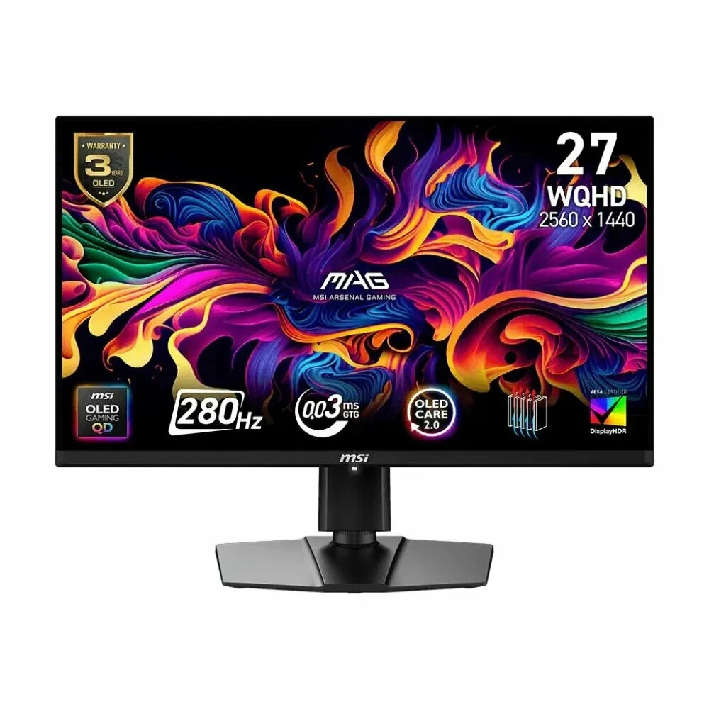 Монитор MSI MAG 271QP 9S6-3CF19T-010 26.5 ", QD-OLED, Quad HD 2560x1440 (16:9), 280 Гц
