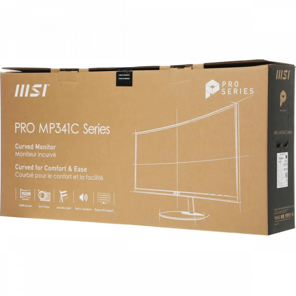 Монитор MSI Pro MP341CQ 9S6-3PB2CT-041 34 ", VA, Ultra-Wide QHD 3440x1440 (21:9), 100 Гц