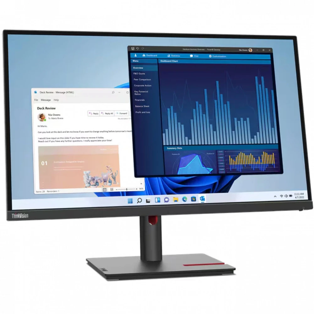 Монитор Lenovo T27UD-40 64AFGAR2CB 27 ", IPS, 4K UHD 3840x2160 (16:9), 60 Гц