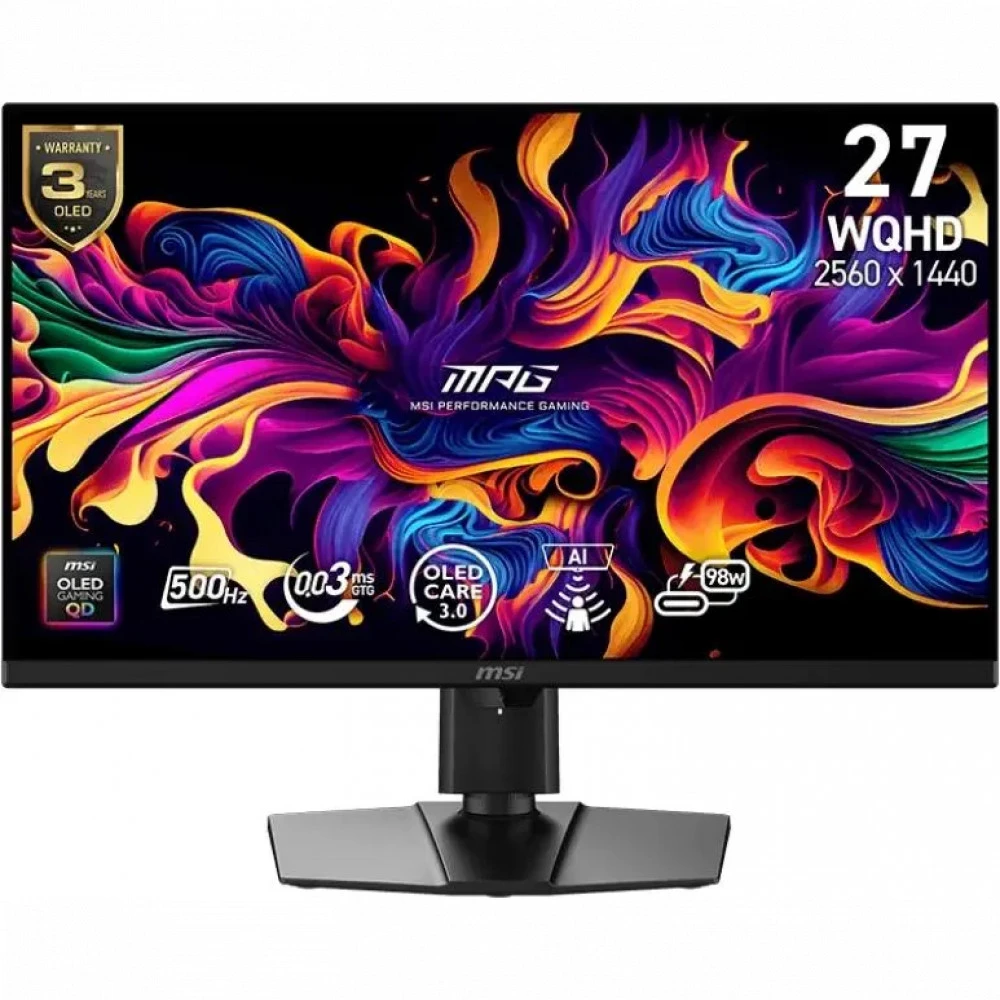 Монитор MSI MPG 271QR QD-OLED X50 9S6-3CF49T-011 26.5 ", QD-OLED, Quad HD 2560x1440 (16:9), 500 Гц
