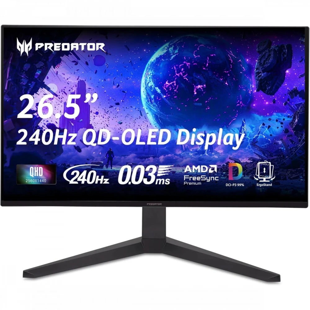 Монитор Acer Predator X27UW1bmiipprx UM.GXXCD.103 26.5 ", QD-OLED, Quad HD 2560x1440 (16:9), 240 Гц