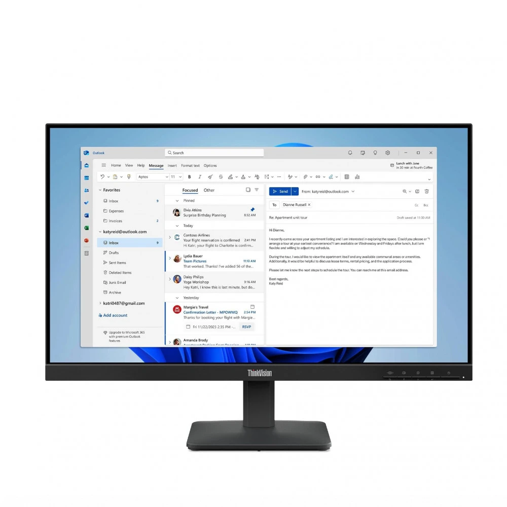 Монитор Lenovo ThinkVision S24-4e 64B5KAT1EU 23.8 ", IPS, Full HD 1920x1080 (16:9), 100 Гц