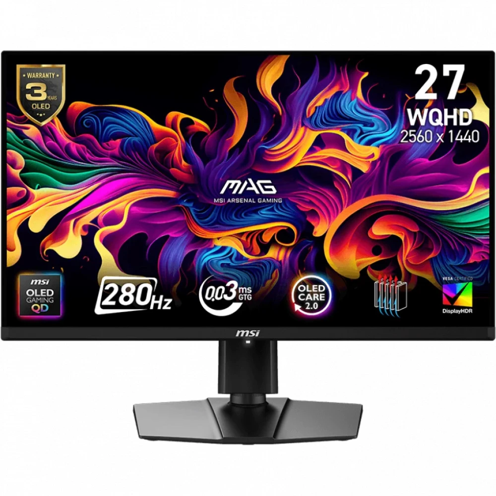 Монитор MSI 271QP QD-OLED 9S6-3CF19T-010|| 26.5 ", QD-OLED, Quad HD 2560x1440 (16:9), 280 Гц