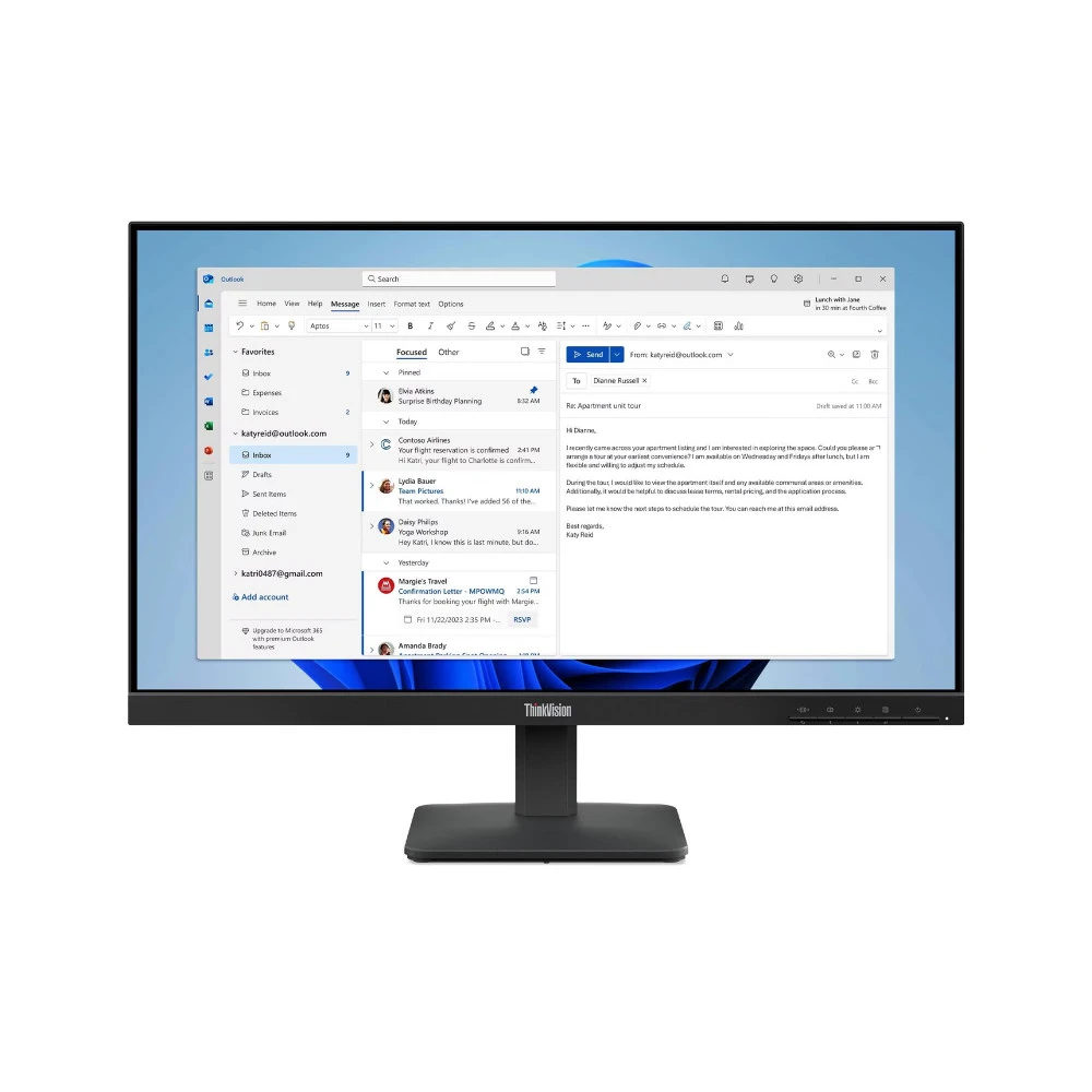 Монитор Lenovo ThinkVision S24-4e 64B5KAR1EU 23.8 ", IPS, Full HD 1920x1080 (16:9), 100 Гц