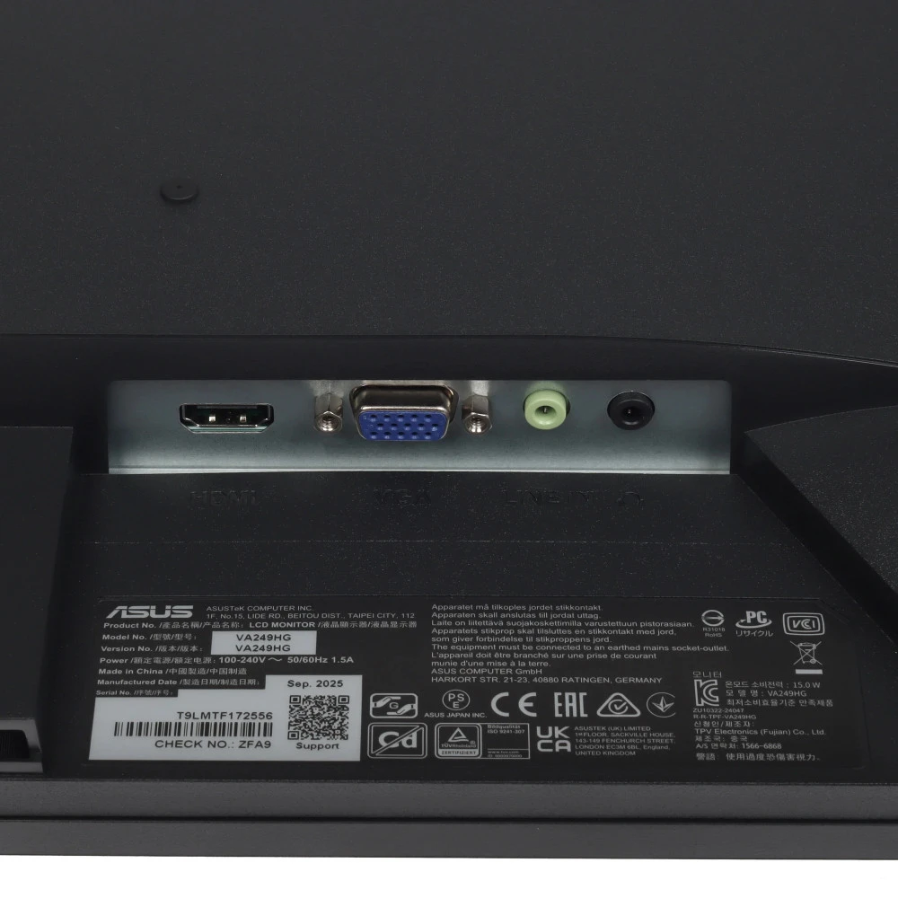Монитор Asus VA249HG 23.8 ", IPS, Full HD 1920x1080 (16:9), 120 Гц