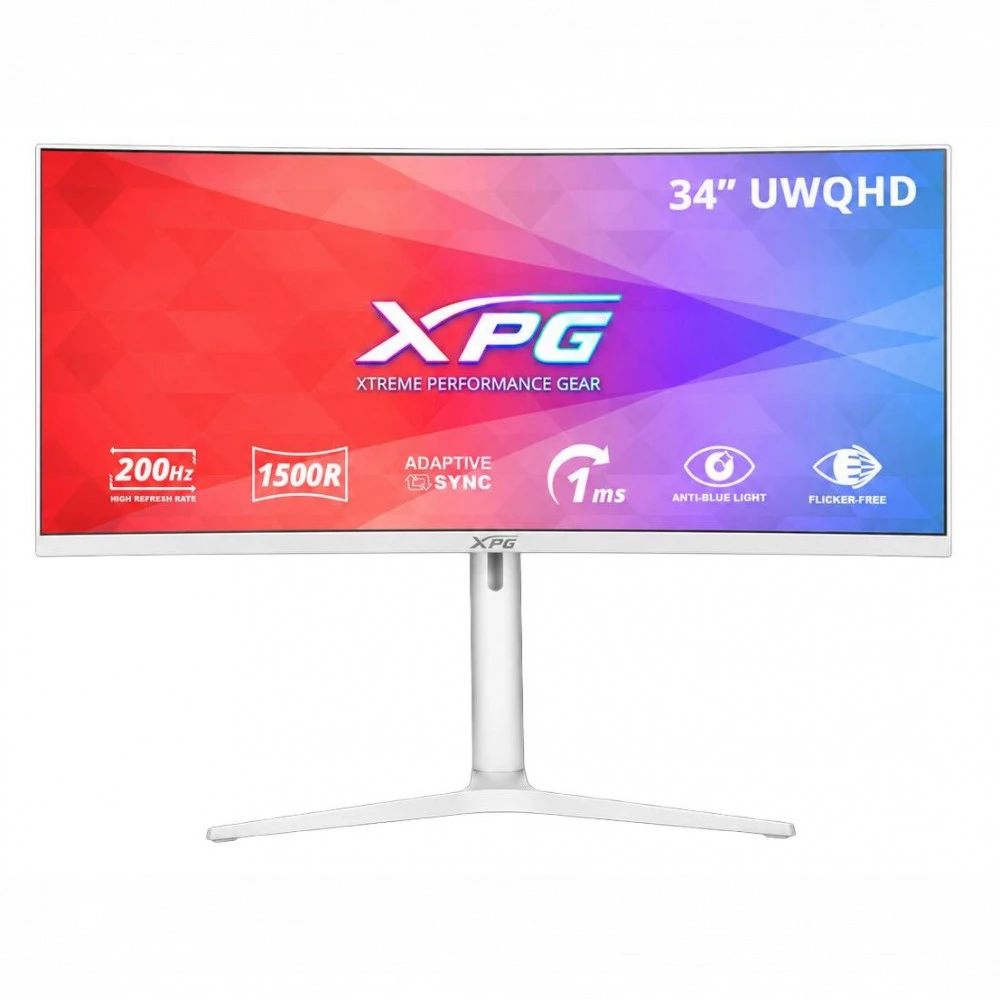 Монитор XPG RIFT R34WXC White RIFT R34WXC-WHCEU 34 ", VA, Ultra-Wide QHD 3440x1440 (21:9), 200 Гц