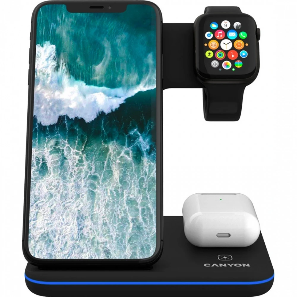 Canyon Беспроводное зарядное устройство 3-in-1 for Apple Black CNS-WCS303B 15